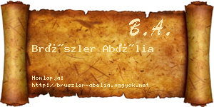 Brüszler Abélia névjegykártya